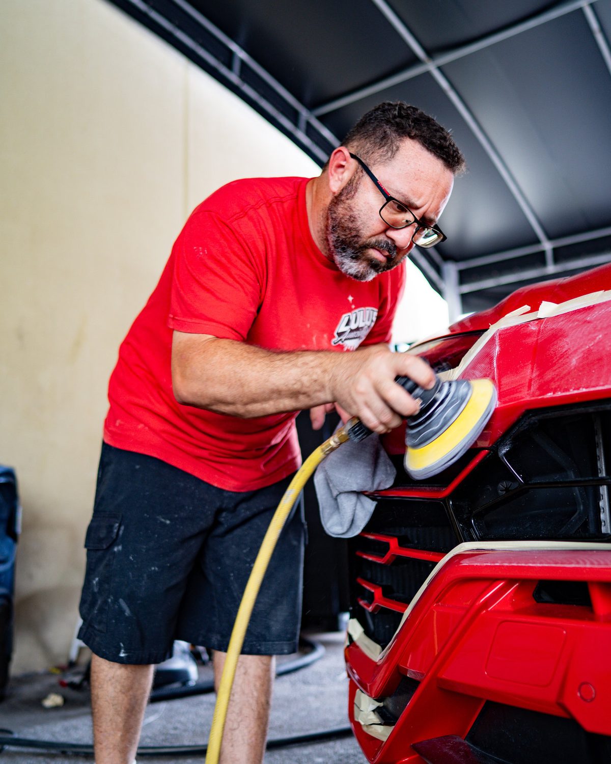 Paint correction on a Lamborghini